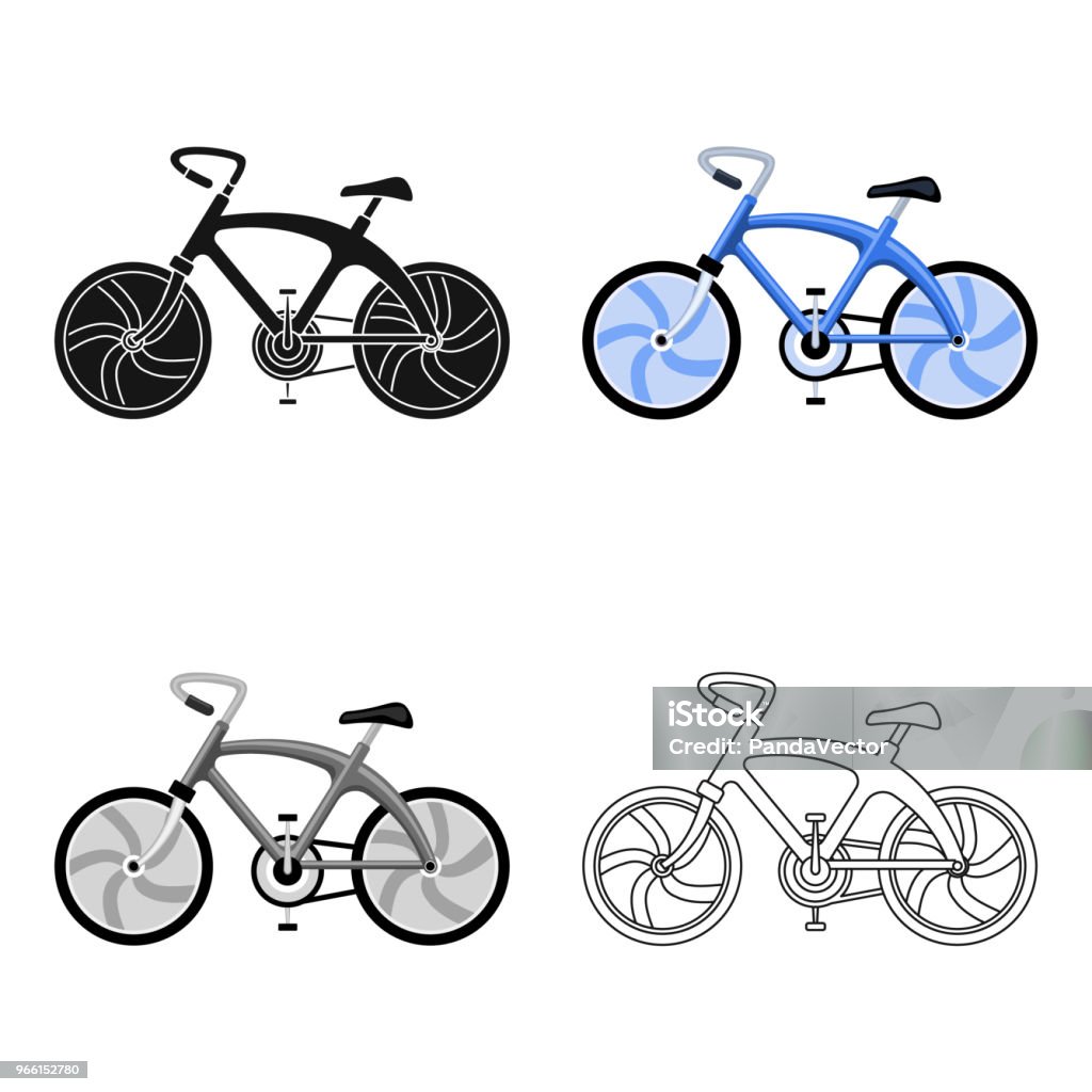 A sports bike for a quick ride down the road. Bicycle ecological economical transport.Transport single icon in cartoon style vector symbol stock web illustration. - Royalty-free Ao Ar Livre arte vetorial