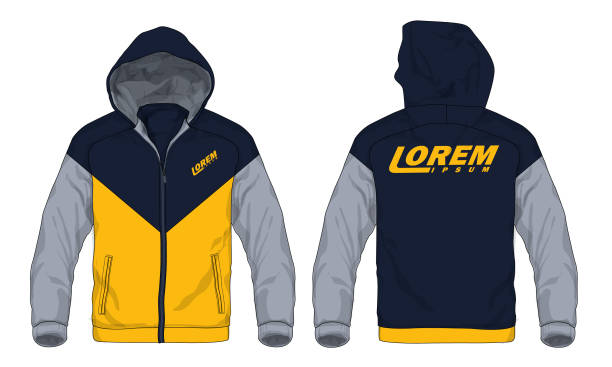 vektor-illustration von sport hoodie jacke - trainingsanzug stock-grafiken, -clipart, -cartoons und -symbole