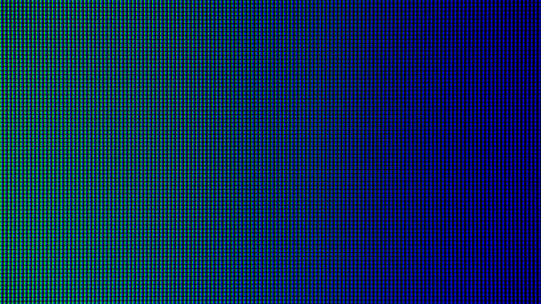 istock Closeup LED lights bulb diode from LED TV or LED monitor screen display panel for graphic website template. electricity or technology idea concept design. 966177184