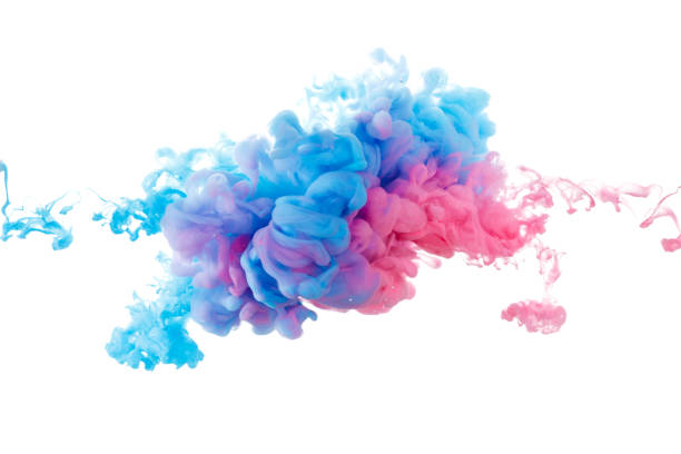 istock Blue and red paint splash isolated on white background 966187576