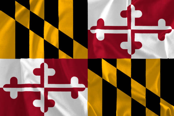 flaga maryland tło, old line state - maryland flag state maryland state flag zdjęcia i obrazy z banku zdjęć