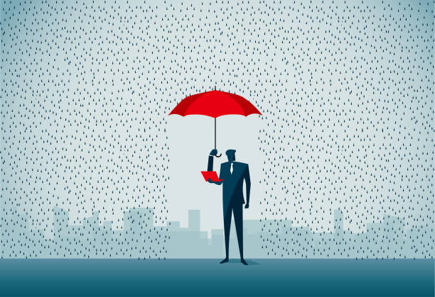 illustrazioni stock, clip art, cartoni animati e icone di tendenza di riparo - insurance rain insurance agent umbrella