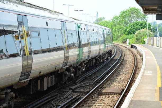 istock Train waiting in station in Uk 966215008