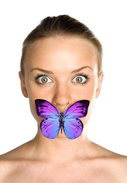 istock Woman and butterfly 96622950