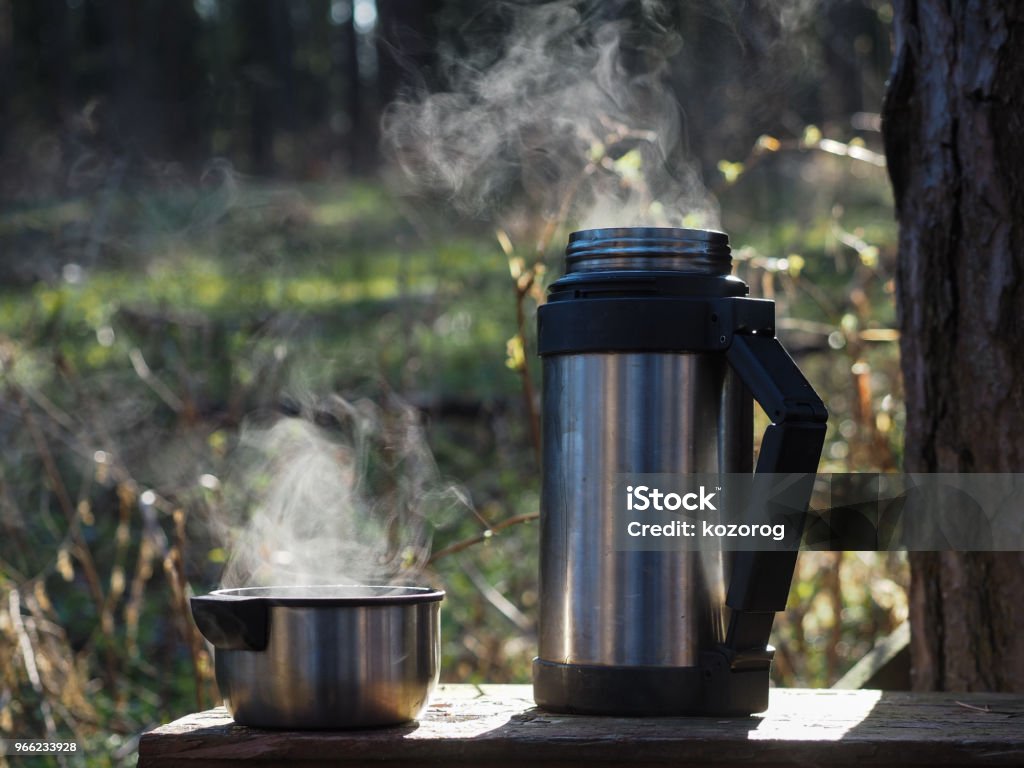 Thermos With Hot Tea Stock Photo - Download Image Now - Insulated Drink  Container, Laboratory Flask, Camping - iStock
