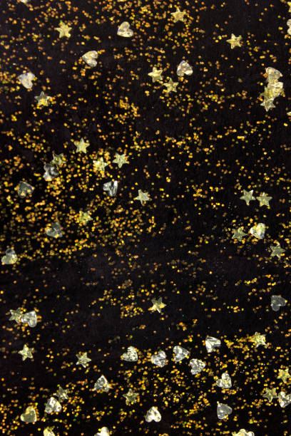 istock Colorful Glitter paint with star and heart sequins 966234882