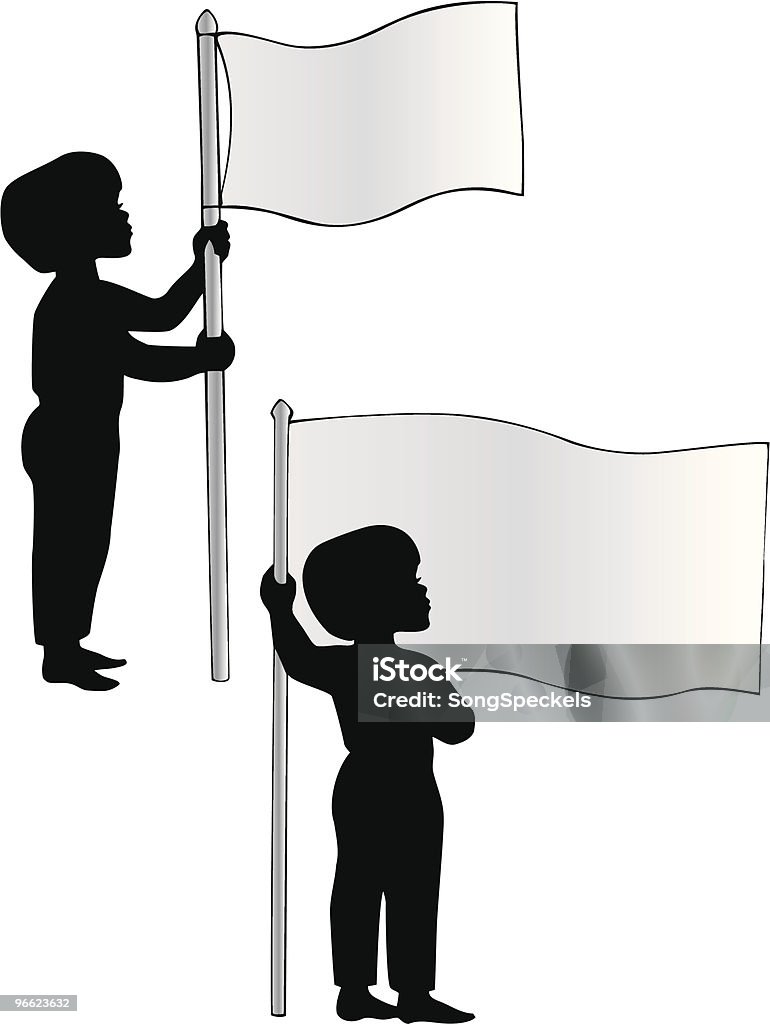 Patriótica estadounidense Boys Asamblea de fidelidad respecto a la bandera - arte vectorial de Bandera libre de derechos