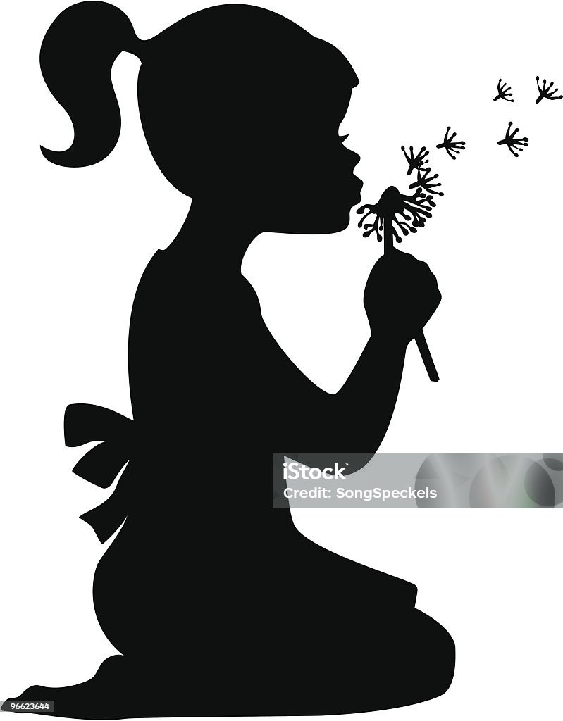 Girl blowing Dandelion  Dandelion stock vector