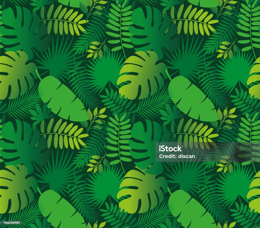 Tropical Leaf Seamless Pattern Tropical Leaf Seamless Pattern - Illustration Leaf stock vector