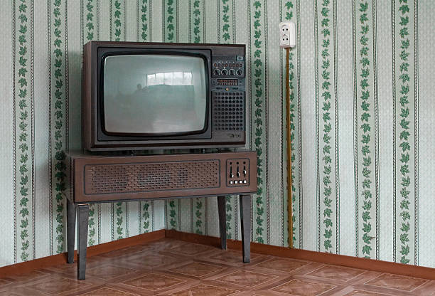 istock Retro television on vintage room corner 96623792