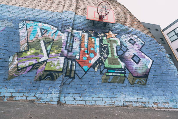 istock colorful graffiti on wall with basketball hoop 966238058