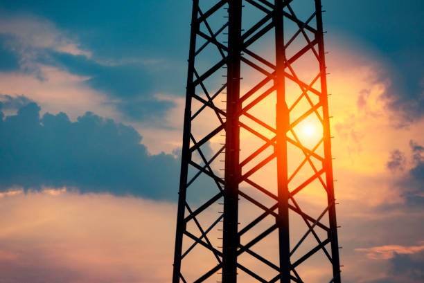 istock Pylons in the evening sun 966239368