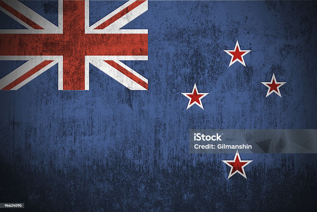 Bandiera del Grunge della Nuova Zelanda - Foto stock royalty-free di A forma di stella