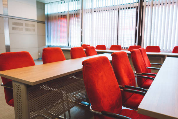istock Spacious modern design in a new conference room 966244088