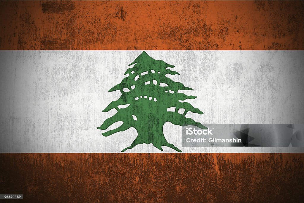 Grunge Flaga Libanu - Zbiór zdjęć royalty-free (Bez ludzi)