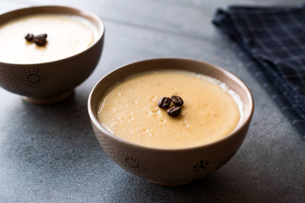 istock Turkish Coffee Pudding with Coffee Beans Served in Bowls Ready to Eat. 966248922