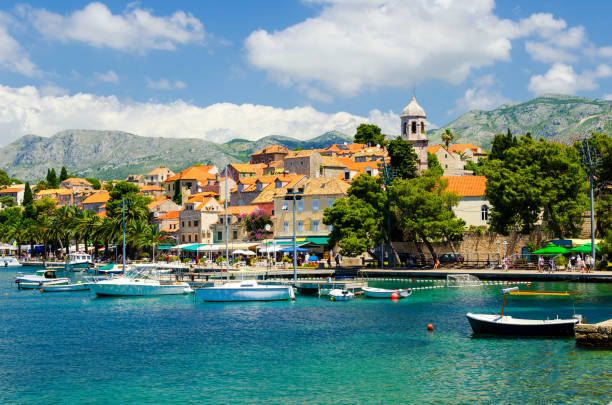 beautiful town Cavtat in southern Dalmatia, Croatia Cavtat town near Dubrovnik in Croatia cavtat photos stock pictures, royalty-free photos & images
