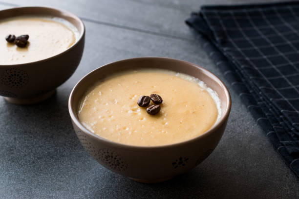 istock Turkish Coffee Pudding with Coffee Beans Served in Bowls Ready to Eat. 966249130