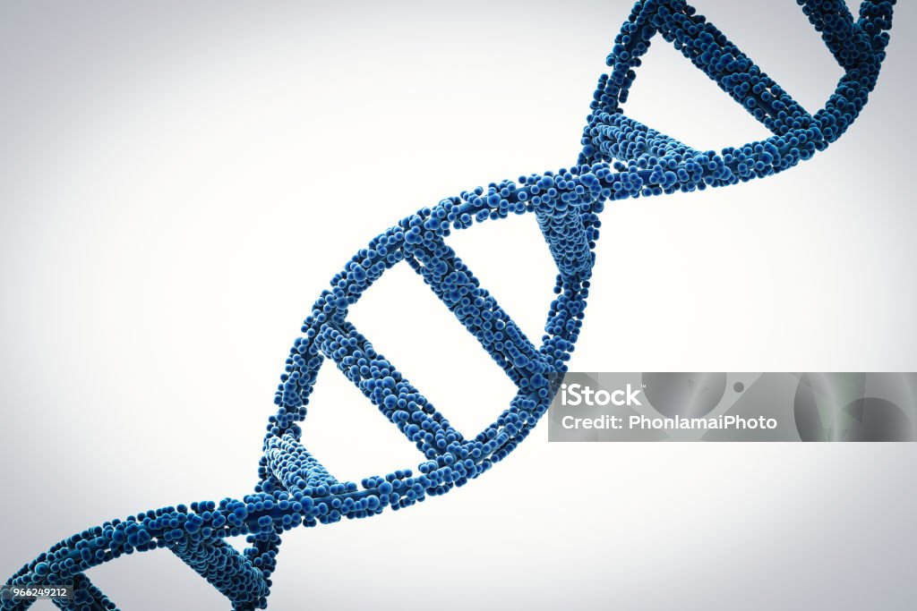 dna helix or dna structure 3d rendering blue dna helix or dna structure DNA Stock Photo