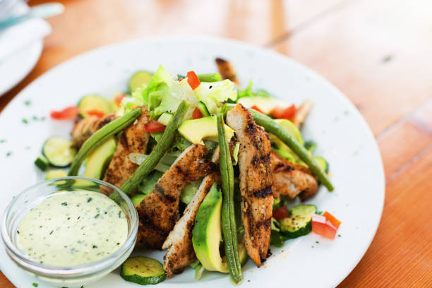 Healthy grilled chicken salad