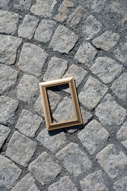istock Blank wooden picture  frame on  background 966252650