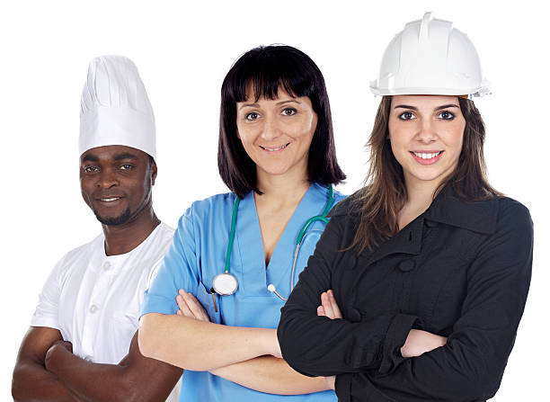 istock multiracial group of workers on a white background 96626258