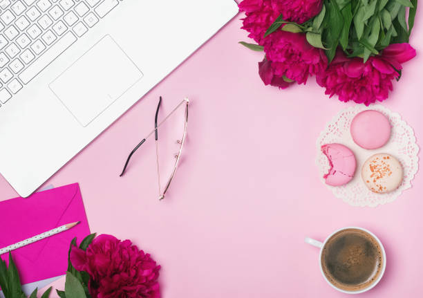 istock Concept of feminine workplace. 966263502