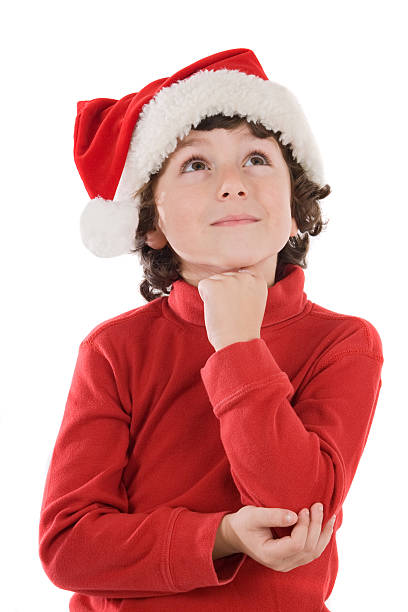 istock Adorable boy with red hat of Christmas 96626470