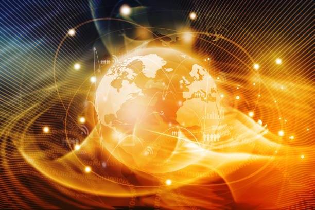 istock Futuristic background of Global business network 966267578