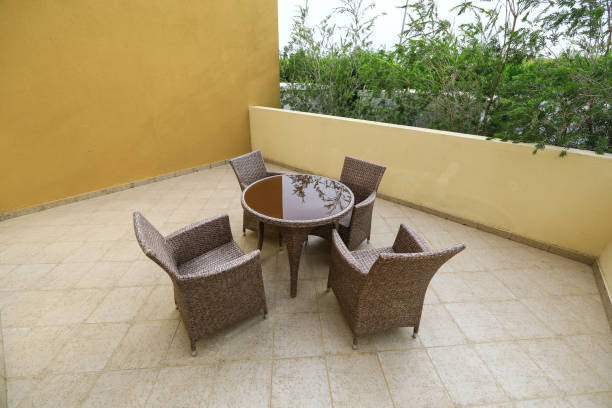 istock a table with chairs Outdoor restaurant 966267880