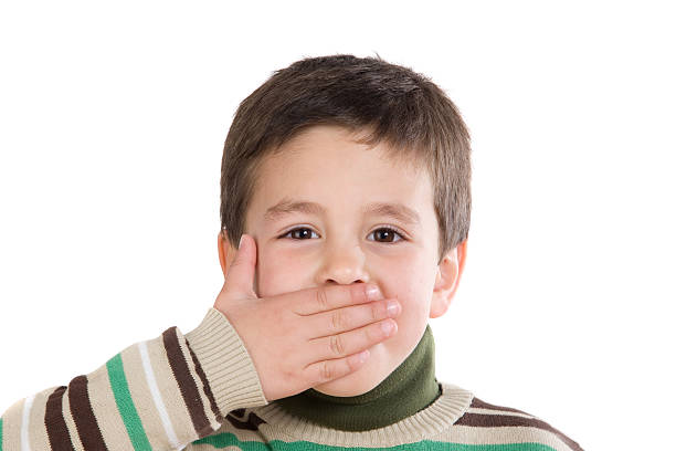 istock Funny child covering his mouth 96627020