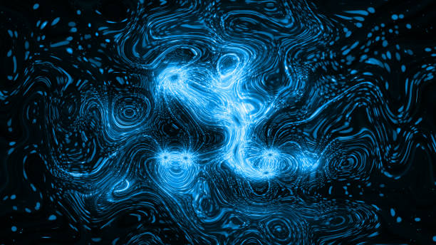 istock 3D rendering of abstract twists and prominences from bright particles. Patterns from light spots 966271284