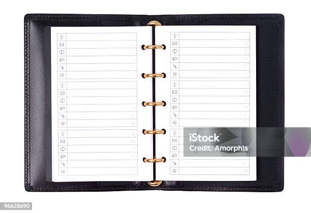 Pequeño Organizador Foto de stock y más banco de imágenes de Cuaderno de ejercicios - Cuaderno de ejercicios, Cuero, Fondo blanco