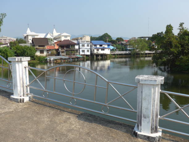 istock Chanthaburi River from footbridge, Thailand 966295196