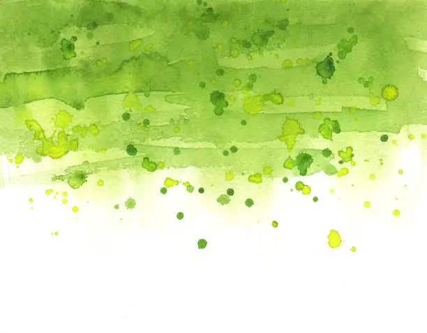 Photo of watercolor absrtract gradient and spots green