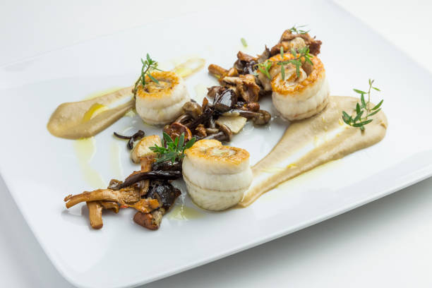 istock Fish dish sole fillets rolled with mixed mushrooms 966298618