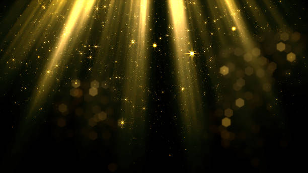 istock 3D rendering of smoothly falling particles and bokeh from the stream of soft top light 966306344