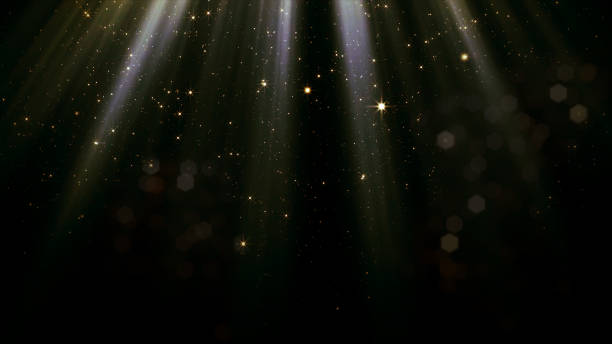 istock 3D rendering of smoothly falling particles and bokeh from the stream of soft top light 966306458