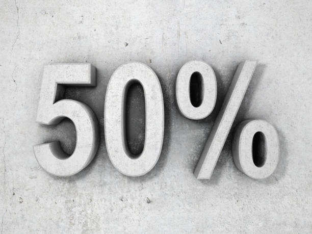 réduction de 50 pour cent - sale number 50 percentage sign number photos et images de collection