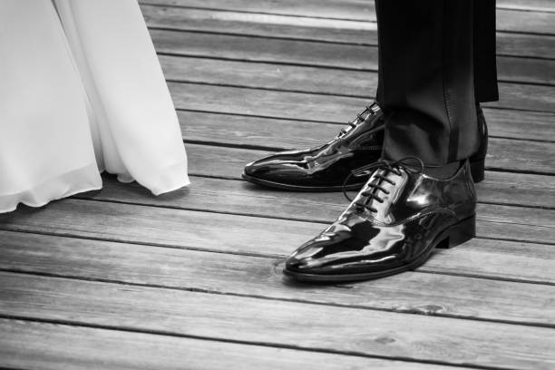 istock Wedding bride and groom standing next each other at marriage 966323678