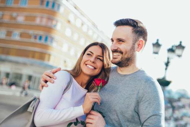istock Cute loving couple celebrating anniversary 966323956