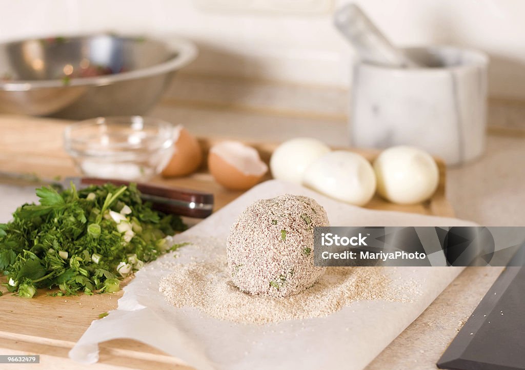 Uncooked Scotch-Eier - Lizenzfrei Burger Stock-Foto