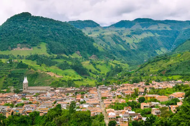 Landscape of the pueblo of Jardín, Antioquia, Colombia
