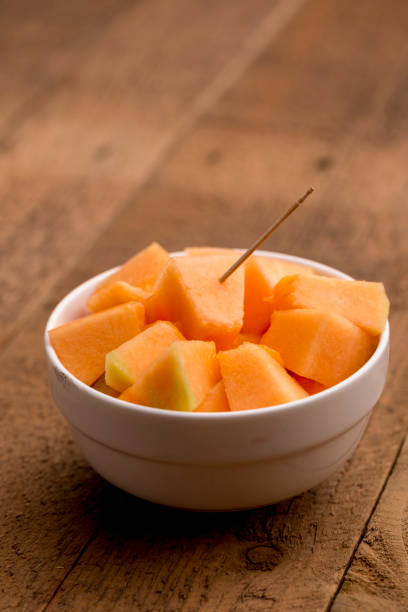 istock muskmelon cubes in a bowl 966342012