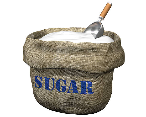 Sack of sugar stock photo