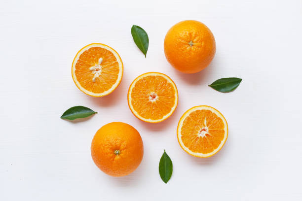 istock Fresh orange citrus fruit isolated on white background. 966346760