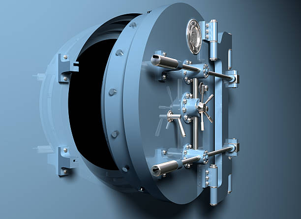 istock Bank Vault with round door 96634950