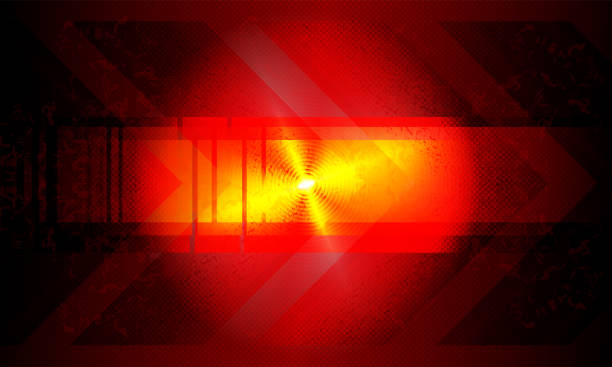 istock Dark red rippled background with bright glitter and silhouette of arrows. 966350398