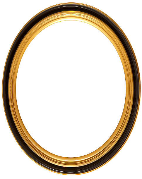 Oval antique picture frame stock photo