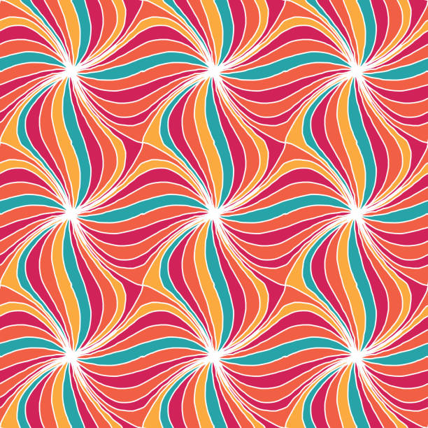 istock Colorful summer swirl strip seamless pattern background. Abstract Vector floral with swirl shapes. 966354762